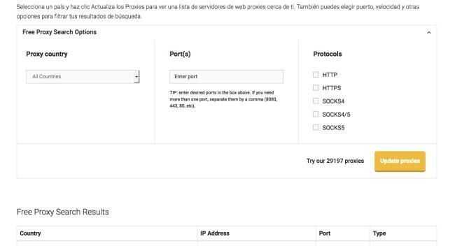 Listado de proxies de NordVPN Listado de proxies de NordVPN